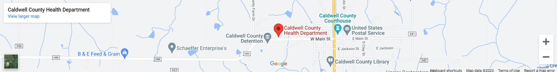 Caldwell County Health Department Map