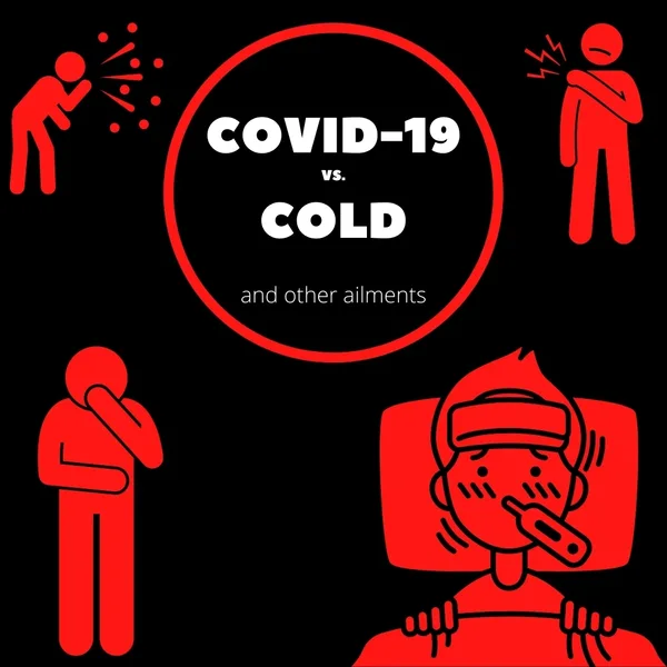 Modern poster COVID-19 cold in a minimalist style