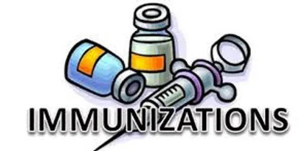 Syringe with vaccine Cartoon