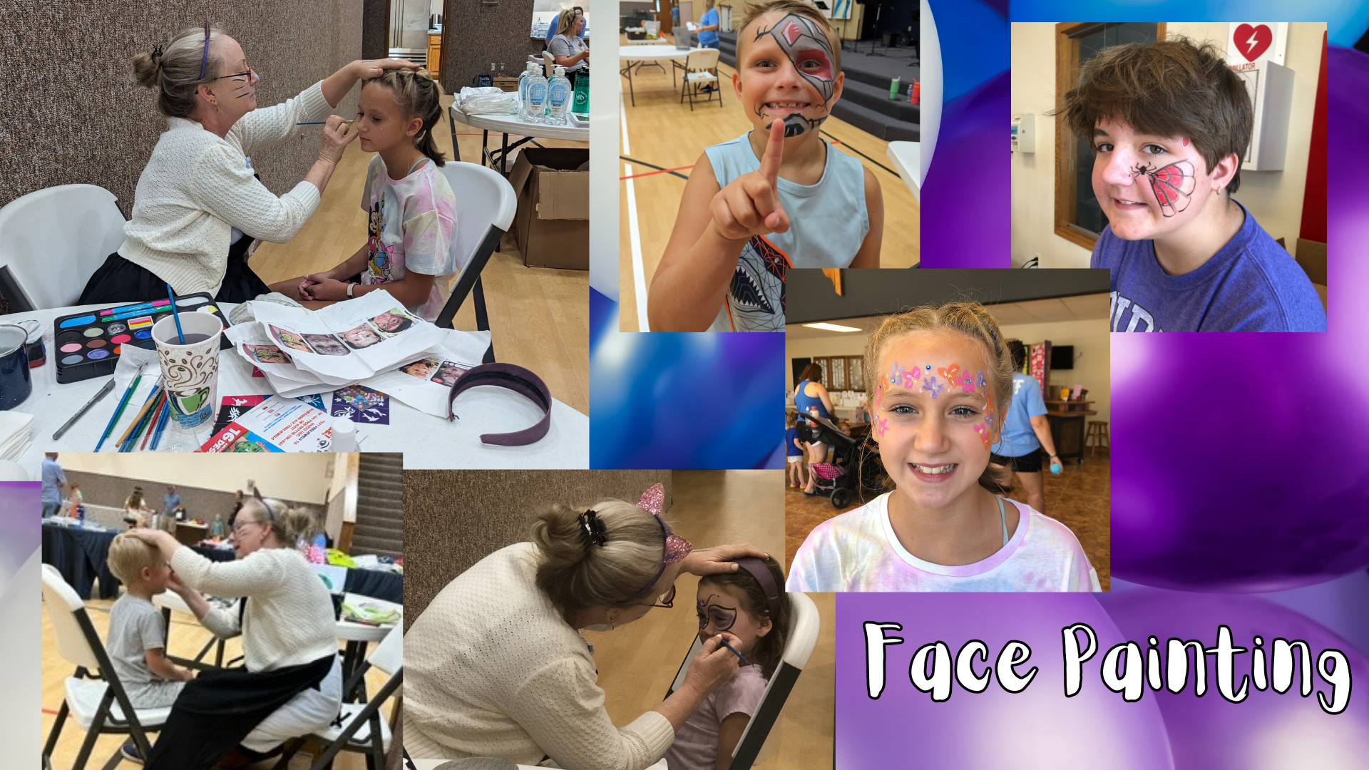 Face painting flyer on the website