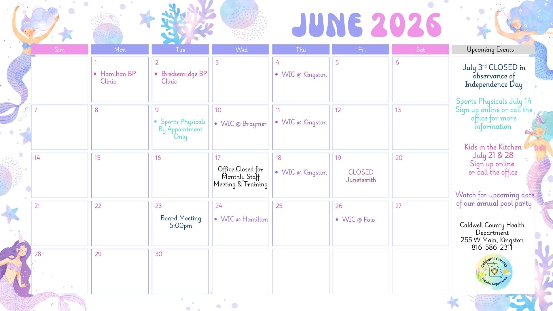 June Calendar